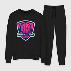 Костюм хлопковый женский Баскетбольная командная лига, цвет: черный