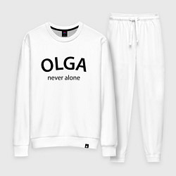 Костюм хлопковый женский Olga never alone - motto, цвет: белый