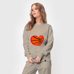 Костюм хлопковый женский Basket love, цвет: миндальный — фото 2