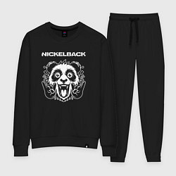 Костюм хлопковый женский Nickelback rock panda, цвет: черный