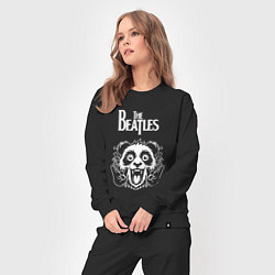 Костюм хлопковый женский The Beatles rock panda, цвет: черный — фото 2