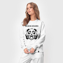 Костюм хлопковый женский Breaking Benjamin - rock panda, цвет: белый — фото 2