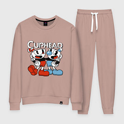 Костюм хлопковый женский Cuphead and Mugman, цвет: пыльно-розовый
