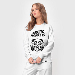 Костюм хлопковый женский Arctic Monkeys - rock panda, цвет: белый — фото 2