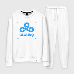 Костюм хлопковый женский Cloud9 - tecnic blue, цвет: белый