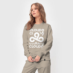 Костюм хлопковый женский Cloud9 - in logo, цвет: миндальный — фото 2