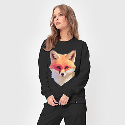 Костюм хлопковый женский Foxs head, цвет: черный — фото 2