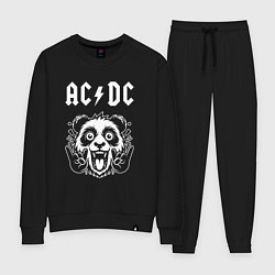 Костюм хлопковый женский AC DC rock panda, цвет: черный