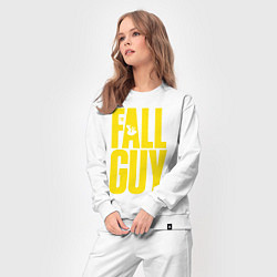 Костюм хлопковый женский The fall guy logo, цвет: белый — фото 2