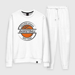 Костюм хлопковый женский Basketball best team, цвет: белый