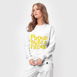 Костюм хлопковый женский Proud to be a freak, цвет: белый — фото 2