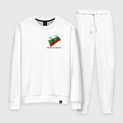 Костюм хлопковый женский Im Bulgarian - motto, цвет: белый
