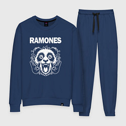 Костюм хлопковый женский Ramones rock panda, цвет: тёмно-синий