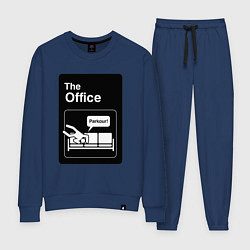 Костюм хлопковый женский Паркур и офис, цвет: тёмно-синий