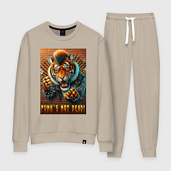Женский костюм Punks not dead - motto tiger