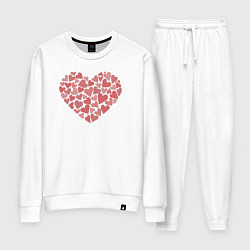 Костюм хлопковый женский Hearts love, цвет: белый