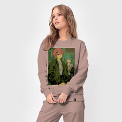 Костюм хлопковый женский Рам Рем, цвет: пыльно-розовый — фото 2