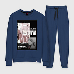 Костюм хлопковый женский Милый во Франксе Zero Two, цвет: тёмно-синий