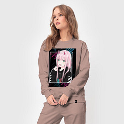 Костюм хлопковый женский Zero Two is darling, цвет: пыльно-розовый — фото 2