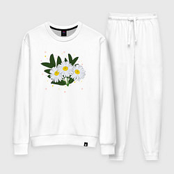 Костюм хлопковый женский Ромашка белая, цвет: белый