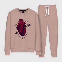 Костюм хлопковый женский Be my valentine, цвет: пыльно-розовый