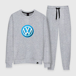 Костюм хлопковый женский Volkswagen logo blue, цвет: меланж