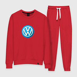 Костюм хлопковый женский Volkswagen logo blue, цвет: красный