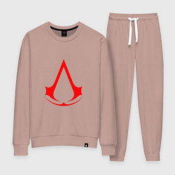 Костюм хлопковый женский Red logo of assassins, цвет: пыльно-розовый