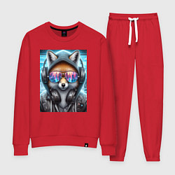 Костюм хлопковый женский Urban fox - ai art, цвет: красный