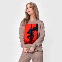 Костюм хлопковый женский Берсерк Гатс Драгонслейер, цвет: пыльно-розовый — фото 2