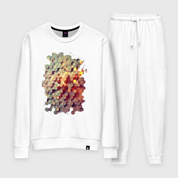 Костюм хлопковый женский Гексагон в цвете, цвет: белый