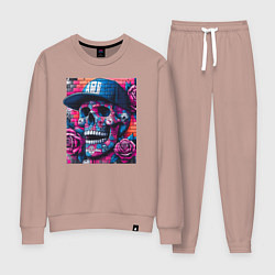 Женский костюм Череп в бейсболке - граффити