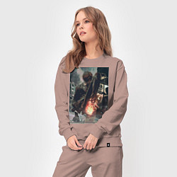 Костюм хлопковый женский Ван-Пис Санджи пират, цвет: пыльно-розовый — фото 2