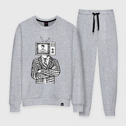 Костюм хлопковый женский Человек телевизор ретро, цвет: меланж