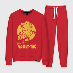 Костюм хлопковый женский Vault boy like print, цвет: красный