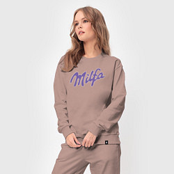Костюм хлопковый женский Milfa в стиле milka, цвет: пыльно-розовый — фото 2