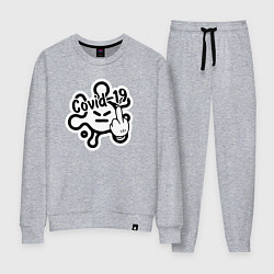 Костюм хлопковый женский Вирус covid-19, цвет: меланж