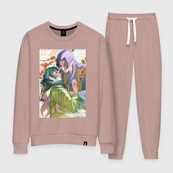 Костюм хлопковый женский Монолог фармацевта Жэньши Маомао объятия, цвет: пыльно-розовый