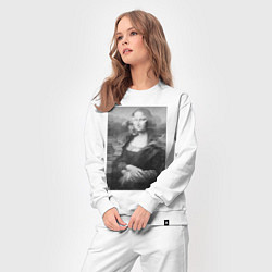 Костюм хлопковый женский Черная-белая Мона Лиза с глюками, цвет: белый — фото 2