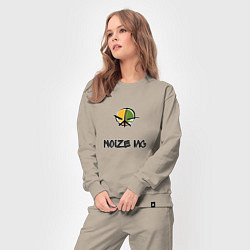 Костюм хлопковый женский Логотип Noize MC, цвет: миндальный — фото 2