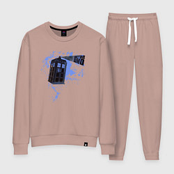 Костюм хлопковый женский Полёт тардиса, цвет: пыльно-розовый