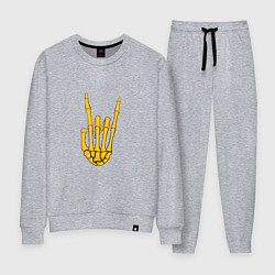 Костюм хлопковый женский Golden skeleton hand, цвет: меланж