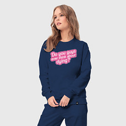 Костюм хлопковый женский Ребятя вы думали о смерти, цвет: тёмно-синий — фото 2