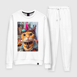 Женский костюм Котёнок панк музыкант из Нью-Йорка - нейросеть