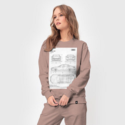 Костюм хлопковый женский Audi A8, цвет: пыльно-розовый — фото 2