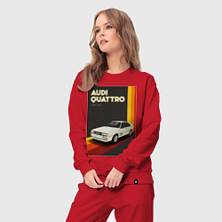 Костюм хлопковый женский Audi Quattro автомобиль, цвет: красный — фото 2