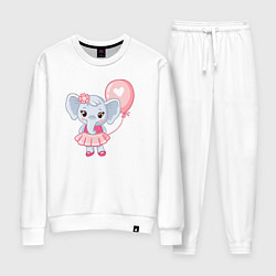 Костюм хлопковый женский Elephant baby, цвет: белый