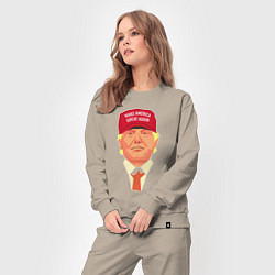 Костюм хлопковый женский Trump - America, цвет: миндальный — фото 2
