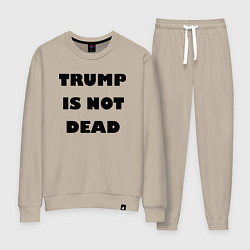 Костюм хлопковый женский Trump is not dead - motto, цвет: миндальный