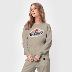 Костюм хлопковый женский Boxing team, цвет: миндальный — фото 2
